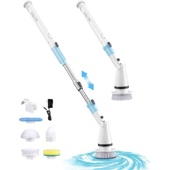 Electric Spin Scrubber, 450RPM Cordless Shower Brush with 5 Replaceable Heads - Picture 1 of 7